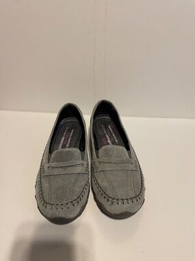 Skechers Gray Suede Moccasin Slip-Ons